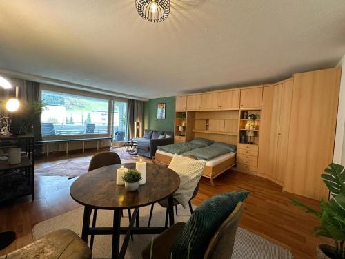 Χώρος καθιστικού στο Alpine Hideaway - Cozy Mountainview Studio, Free Parking, Ski, Engelberg, Luzern