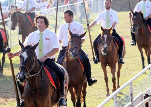 a group of men riding horses on a field at VILLA STEFANIJA small Boutique hotel&restaurant in Barban