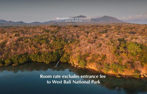 an aerial view of a river and a forest at Menjangan Ecolodge - CHSE Certified in Banyuwedang