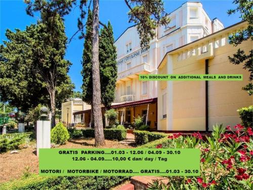 a rendering of the front of a building at Hotel Vila Ružica- glavna zgrada i depandanse in Crikvenica