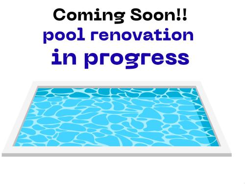 a pool of water with the words coming soon pool removal in progress at Private entrance guest suite dedicated bathroom kitchen in West Palm Beach