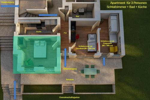 The floor plan of LLAPARTMENTS Stuttgart Nord