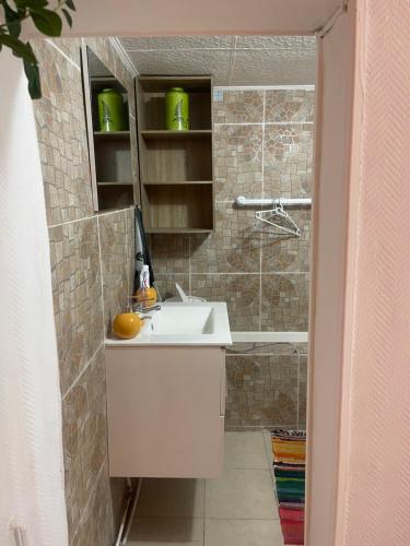 Koupelna v ubytování Gîtes youyoute