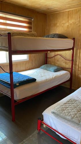 a couple of bunk beds in a room at Camping Campeon in Salto del Laja