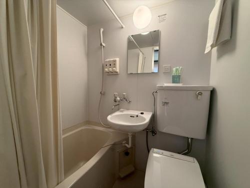 une salle de bain avec toilettes, lavabo et baignoire dans l'établissement Hakodate City - Hotel - Vacation STAY 61124v, à Naka-hamachō