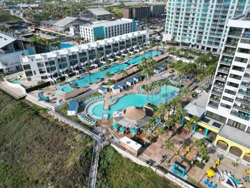 an aerial view of the pool at the resort at Luxury 17th Floor Beachfront Stunning Views in South Padre Island