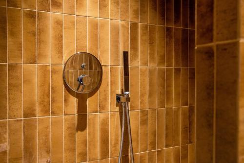 baño con ducha y espejo en la pared en Navigli - LeoBrothers - Alzaia Naviglio Pavese 8, en Milán