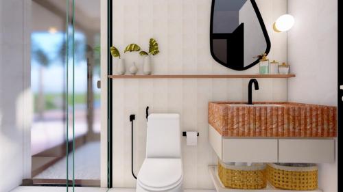 Phòng tắm tại Chalé Conto do Rosa, the hinterland 50 minutes from BH