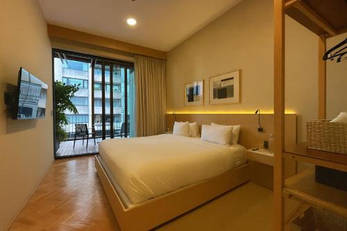 Krevet ili kreveti u jedinici u okviru objekta Ana Polanco Apartments