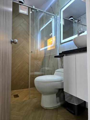 Koupelna v ubytování Hotel Penthouse Terraza cerca Cardio Infantil