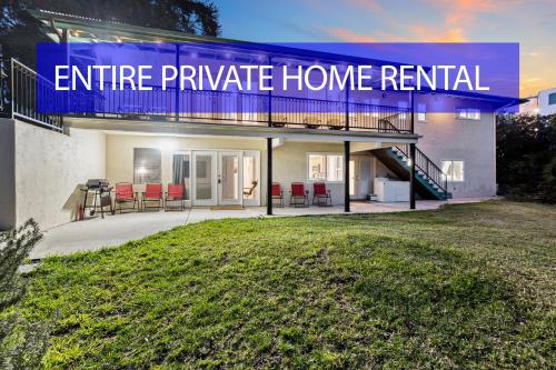 a house with a sign that reads entrance private home rental at Entire Private Home with 4 Bedrooms 3 Bathrooms, King Bed, Big Yard, Prime Area, Ranch Style, Available Now in La Mesa