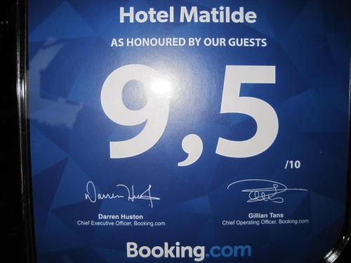 a poster for a hotel with the number at Hotel Matilde in Marina di Massa