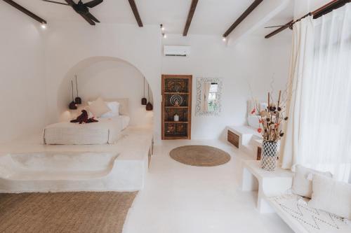 Et badeværelse på Om Wellness Resort