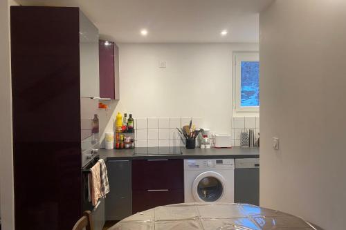 サン・シャフレにあるMountain getaway in Saint-Chaffreyのキッチン(洗濯機付)