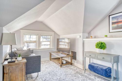 a living room with a couch and a table at Stay Portland - Luxury Portland Gem! 99 Walk Score, New Remodel in Portland