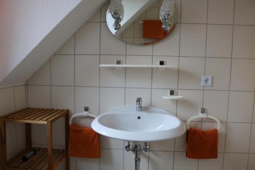 Koupelna v ubytování Ferienwohnung Gruber am Brombachsee