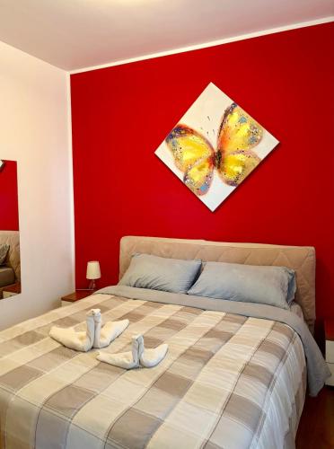 Postel nebo postele na pokoji v ubytování Lovely & Modern Flat near MXP and train station