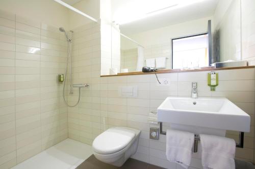 Koupelna v ubytování Hotel Astoria