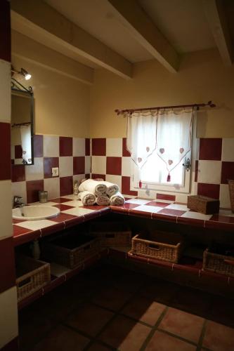 ein Badezimmer mit Waschbecken und Fenster in der Unterkunft Appartement spacieux à Arles avec piscine et jardin partagé in Arles