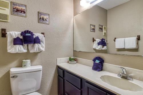 Ένα μπάνιο στο Cozy Bear Condo - Prime location just minutes from Ober Mountain, downtown Gatlinburg