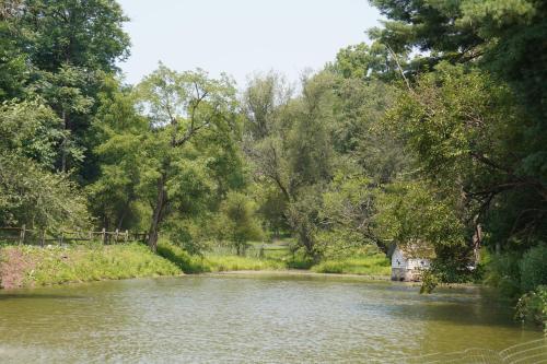 Un río con árboles a sus orillas en Hidden Valley Estate, en Harrisburg