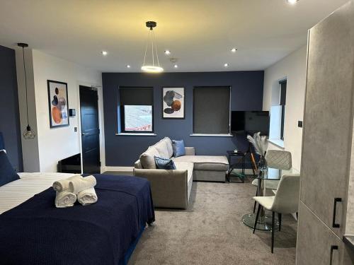 Posezení v ubytování The Aurelia Apartments XI - King Studio Apartment - FREE Parking