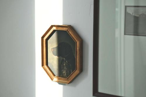 a mirror hanging on a wall next to a window at Charming Centrally Located Treasure Valley Custom in Nampa