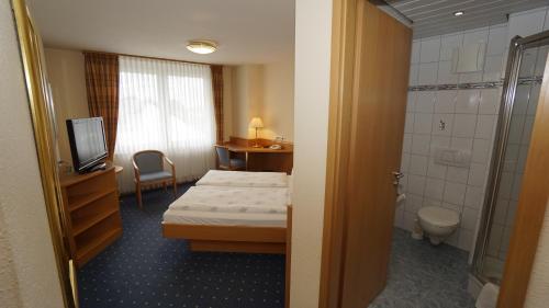 Koupelna v ubytování Hotel Anika