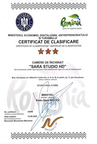 a visa lottery entry document with a certificate of authenticity at Sara Studio - HD in Hunedoara