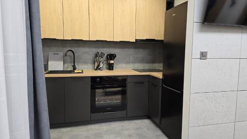 Kuchyň nebo kuchyňský kout v ubytování Apartamenty Żurawia 1- Piętro 2