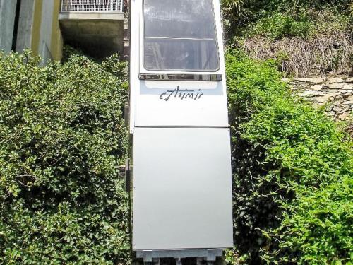 un objeto blanco con grafitis que estaba entre unos arbustos en Apartment Lakeview App- 603 by Interhome, en Moscia