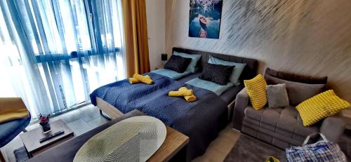 a living room with a bed and a couch at Apartments Ogi in Divčibare