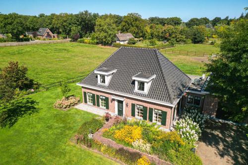 an aerial view of a house with a garden at Landgoed Steenbergen in Hellendoorn