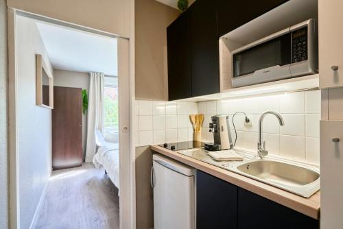 Η κουζίνα ή μικρή κουζίνα στο Cozy studio, Vauban in Lille