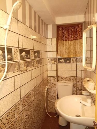 a bathroom with a toilet and a sink at GT Homes Peradeniya in Peradeniya