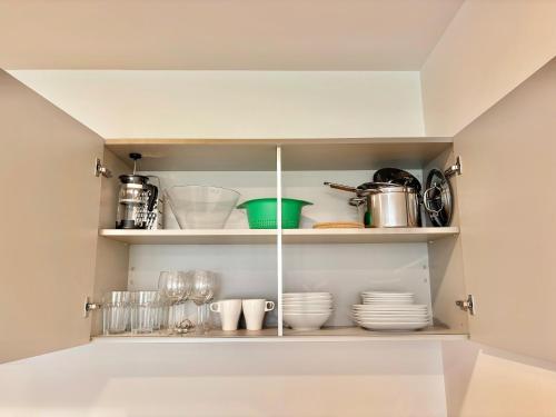 Kuchyň nebo kuchyňský kout v ubytování AmSee18