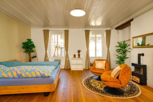 Χώρος καθιστικού στο Leone Stays - Golden Castle Loft