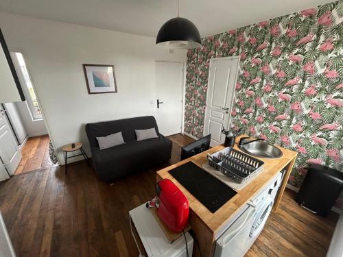 Kuchyň nebo kuchyňský kout v ubytování Résidence Montaigne appartement 3