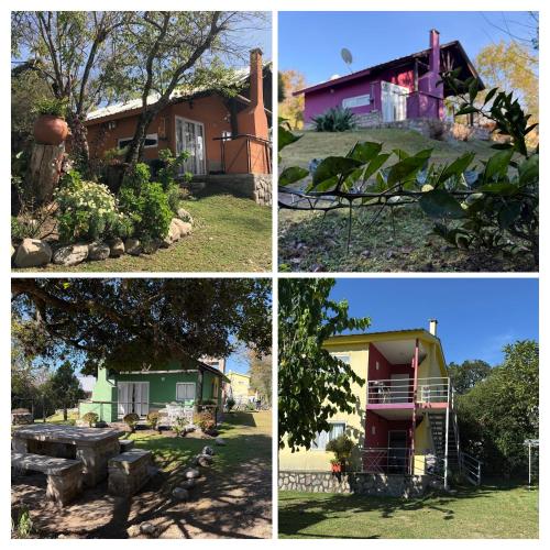 four different pictures of a house at Cabañas equipadas en Vaqueros - naturaleza y tranquilidad cerca de Salta in Vaqueros
