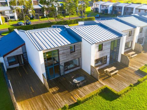 an aerial view of a house with a deck at Castlemartyr Holiday Lodges 3 Bed by Trident Holiday Homes in Castlemartyr