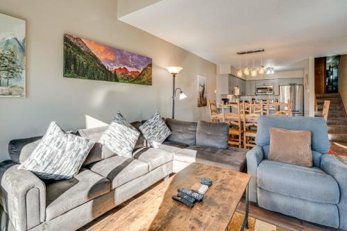 a living room with a couch and two chairs and a table at Multi-Level Haven 3 Mi to Lake Dillon in Silverthorne