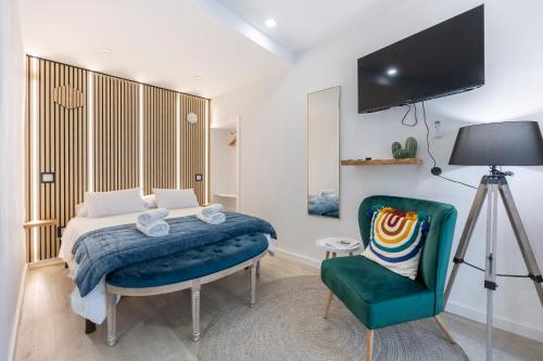 Postel nebo postele na pokoji v ubytování Almas 20 Casa Praia Apartamentos