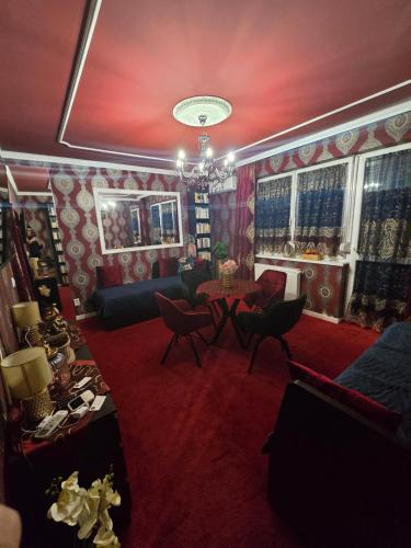 Χώρος καθιστικού στο JEVA Apartman HAJDÚSZOBOSZLÓ