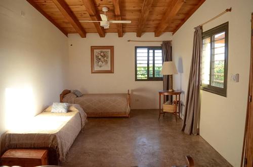a living room with a bed and a couch at Casa Isolina in Ciudad Lujan de Cuyo