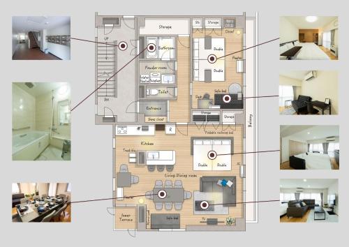 a collage of photos of a house at CleanNest Hokkaido Sapporo Kita33jyou in Sapporo