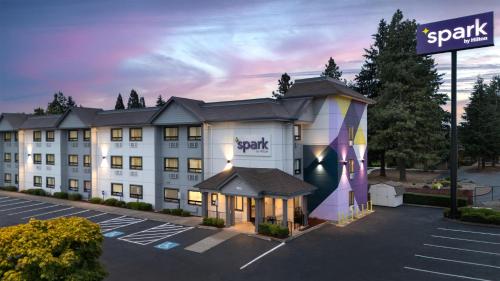 a rendering of a hotel with a parking lot at Spark by Hilton Springfield Eugene in Eugene