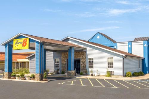 a gas station with a fast food restaurant at Super 8 by Wyndham Fort Wayne in Fort Wayne