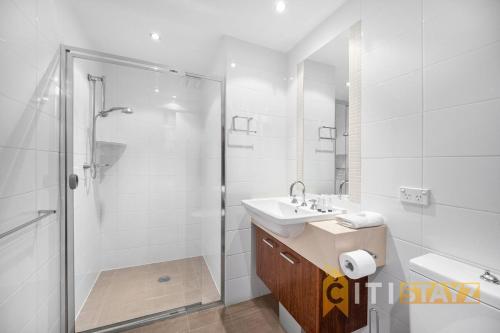 Koupelna v ubytování Pretty Penthouse - Close to ANU