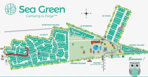 a map of the ssea green campus at 508 Mobilhome tout confort in La Teste-de-Buch