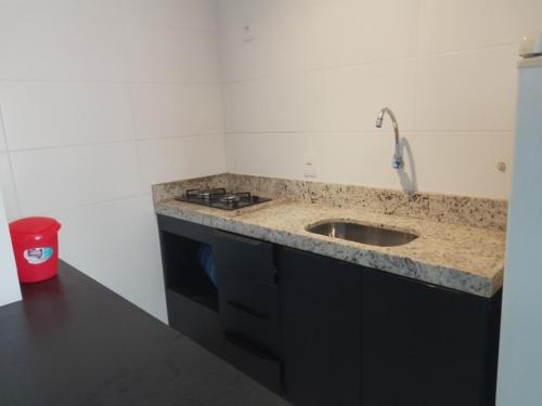 Η κουζίνα ή μικρή κουζίνα στο Lar Hospedagens - Mar Bello